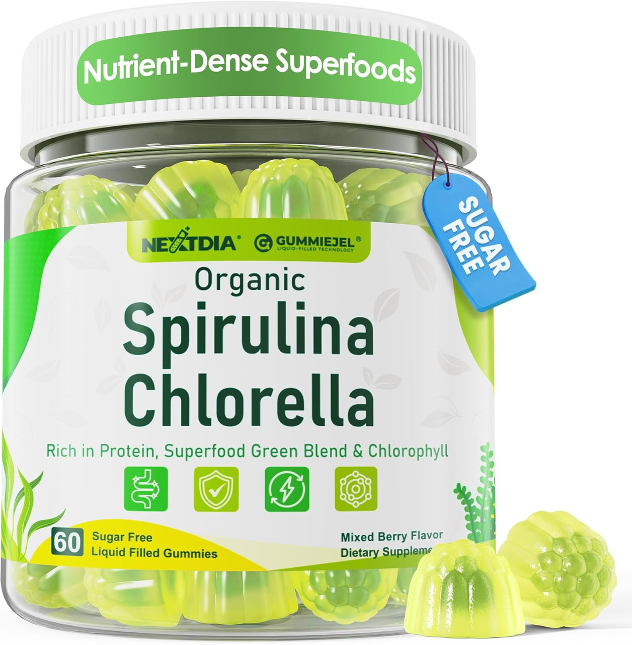 Nextdia Organic Spirulina Chlorella Dietary Supplement